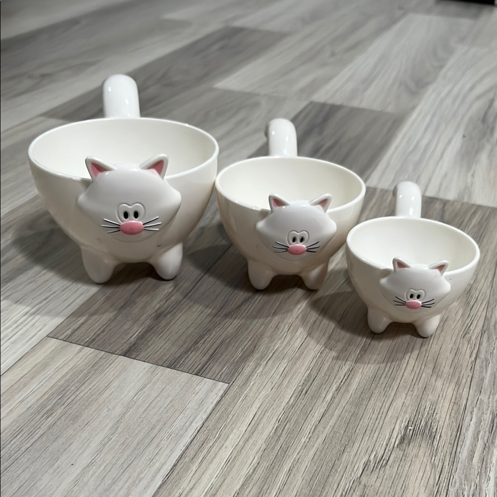 Vintage JOIE Meow Kitty Cat Measuring Cups 1 cup, 1/2 cup, 1/4cup Cat Lover